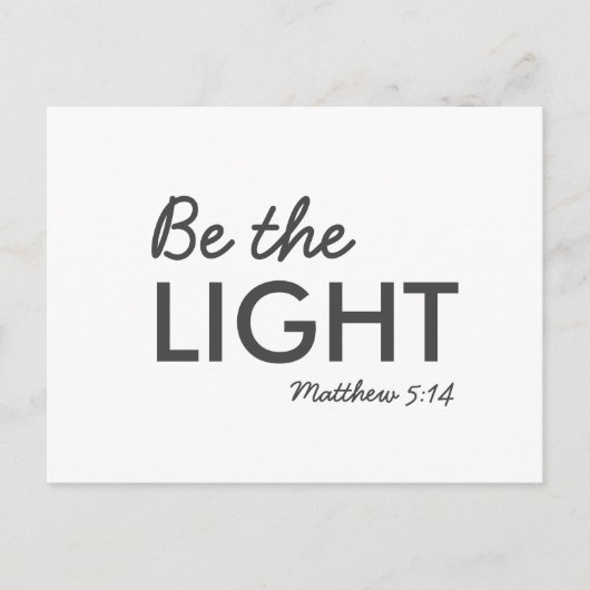 Wees het licht | Matthew 5:14 Bijbelverse Christel Briefkaart (Voorkant)