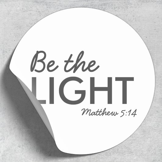 Wees het licht | Matthew 5:14 Bijbelverse Christel Ronde Sticker