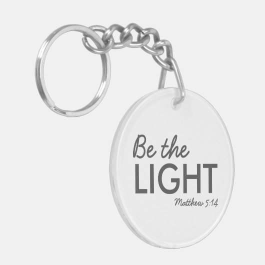 Wees het licht | Matthew 5:14 Bijbelverse Christel Sleutelhanger (Voorkant Links)