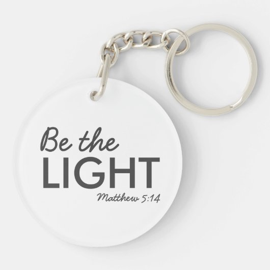 Wees het licht | Matthew 5:14 Bijbelverse Christel Sleutelhanger (Achterkant)