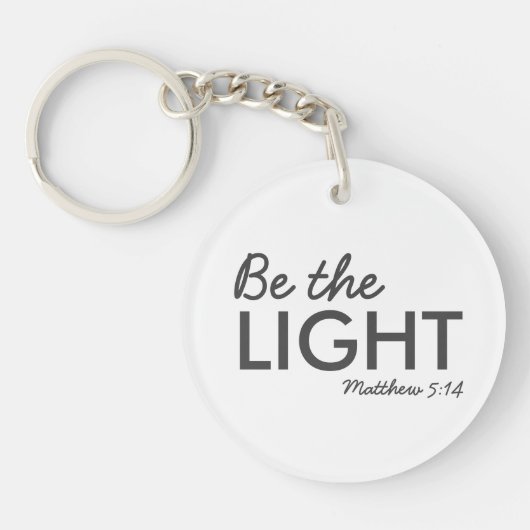 Wees het licht | Matthew 5:14 Bijbelverse Christel Sleutelhanger (Voorkant)