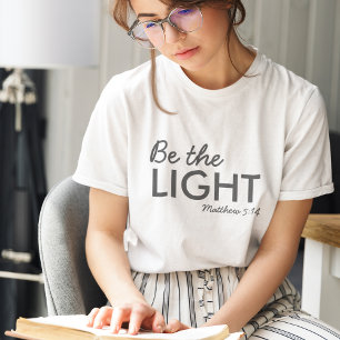 Wees het licht   Matthew 5:14 Bijbelverse Christel Tri-Blend Shirt