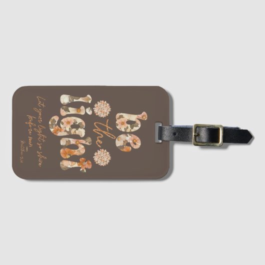 Wees het Licht met Bijbelvers Bagagelabel (Voorkant (horizontaal))