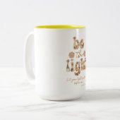 Wees het Licht met Bijbelvers Tweekleurige Koffiemok (Voorkant links)