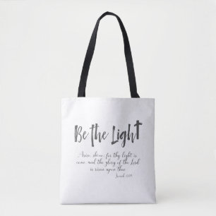 Wees het Licht met KJV Bijbelvers Tote Bag