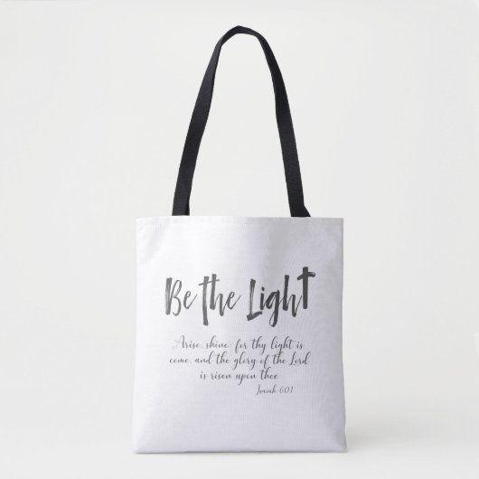 Wees het Licht met KJV Bijbelvers Tote Bag (Voorkant)