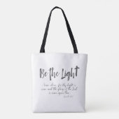 Wees het Licht met KJV Bijbelvers Tote Bag (Achterkant)