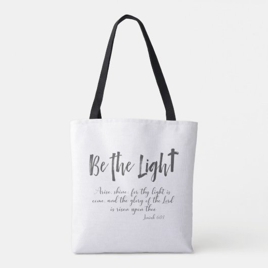 Wees het Licht met KJV Bijbelvers Tote Bag (Achterkant)