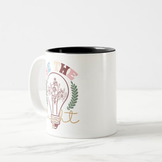 Wees het licht tweekleurige koffiemok (Voorkant links)