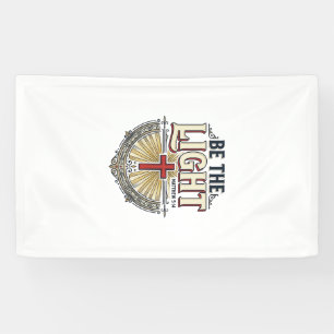 Wees Het Licht Vintage Christelijk Shirt Ontwerp_1 Spandoek