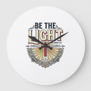 Wees Het Licht Vintage Christelijk T-Shirt Ontwerp Grote Klok