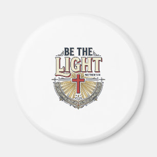 Wees Het Licht Vintage Christelijk T-Shirt Ontwerp Magneet