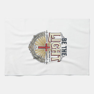 Wees Het Licht Vintage Christelijk T-shirt Ontwerp Theedoek
