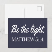 Wees het lichtmathew 5:14 bijbelvak briefkaart (Voorkant / Achterkant)