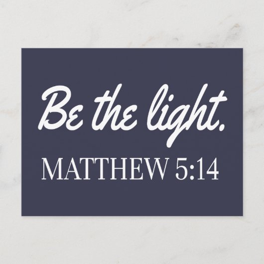 Wees het lichtmathew 5:14 bijbelvak briefkaart (Voorkant)