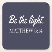 Wees het lichtmathew 5:14 bijbelvak kartonnen onderzetters (Voorkant)