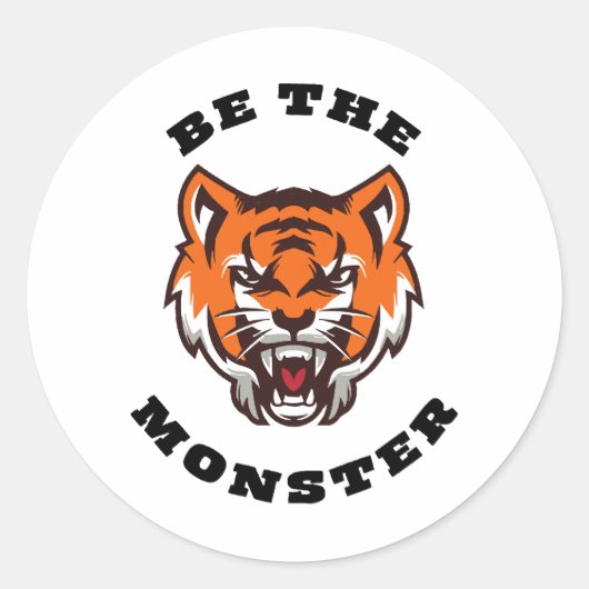 WEES HET MONSTER RONDE STICKER (Voorkant)