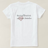 "Wees het Stropdas dat bindt" Christelijke quote T-shirt (Design achterkant)