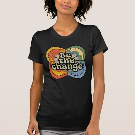 Wees het T-shirt van de verandering Inspirerend kl (Voorkant)
