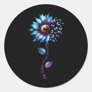 Wees hier morgen geestelijke gezondheid en zelfmoo ronde sticker
