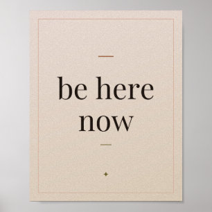 Wees Hier Nu Boho Terracotta Zon Kunstprint Poster