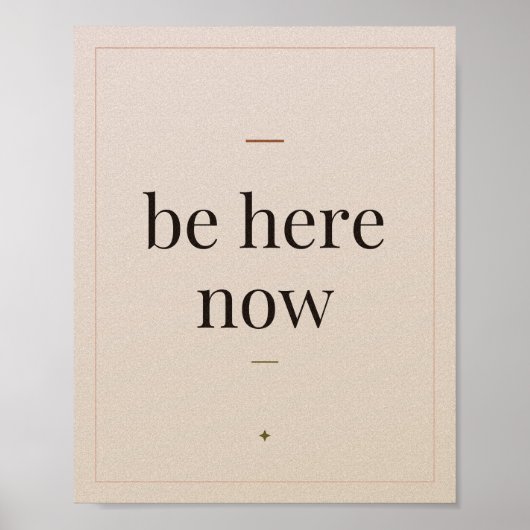 Wees Hier Nu Boho Terracotta Zon Kunstprint Poster (Voorkant)