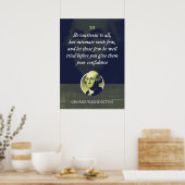 Wees hoffelijk voor iedereen, maar intiem met wein poster (Keuken)