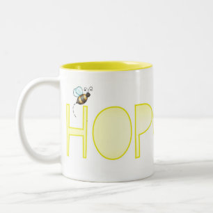 Wees hoopvol - een positief woord tweekleurige koffiemok