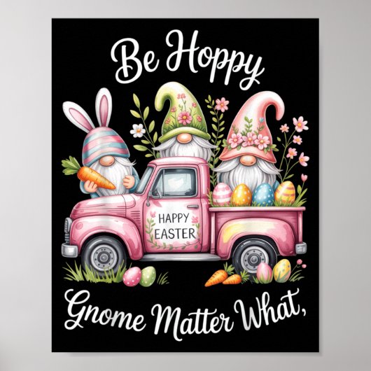 Wees Hoppy Dwerg Mater Wat Happy Pasen Konijn Ei Poster (Voorkant)