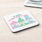 Wees hoppy gnoom materie wat op een bier onderzetter (Linkerzijde)