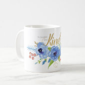 Wees Humble en Sint-blauwe waterverf bloemen Koffiemok (Voorkant links)
