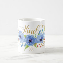Wees Humble en Sint-blauwe waterverf bloemen Koffiemok
