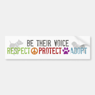 Wees hun stem - respect, bescherming, adoptie bumpersticker
