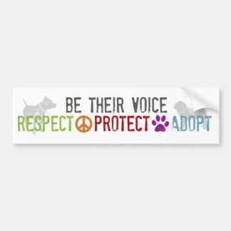 Wees hun stem - respect, bescherming, adoptie bumpersticker