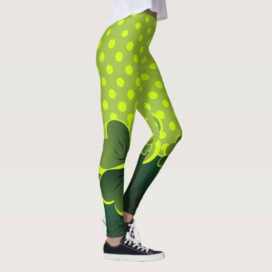 Wees Iers voor een Dag -Shamrock & Polka-Stippen - Leggings (Rechts)