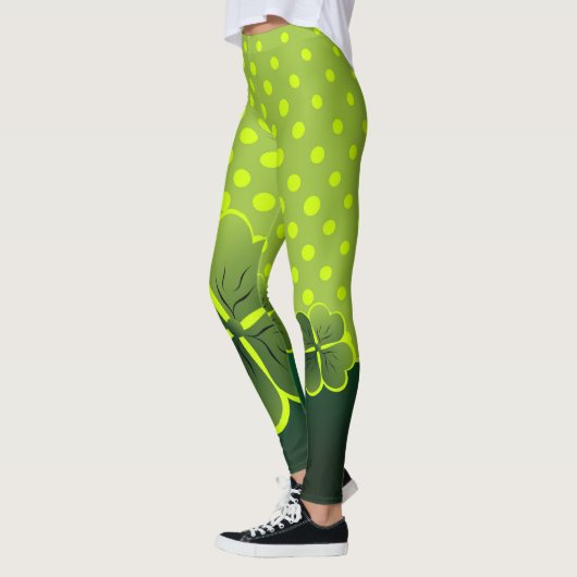 Wees Iers voor een Dag -Shamrock & Polka-Stippen - Leggings (Links)