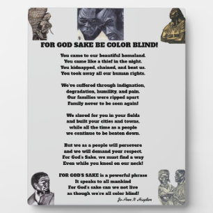 WEES IN GODSNAAM KLEURENBLIND POSTER FOTOPLAAT