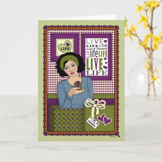 Wees in het Cadeau_A_Greeting Kaart (Gele Bloem)