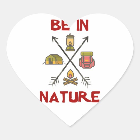 Wees in Natuur Hart Sticker (Voorkant)