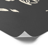 Wees Inspirerend Citaat Floral Wreate in Black Poster (Hoek)