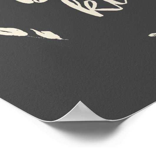 Wees Inspirerend Citaat Floral Wreate in Black Poster (Hoek)