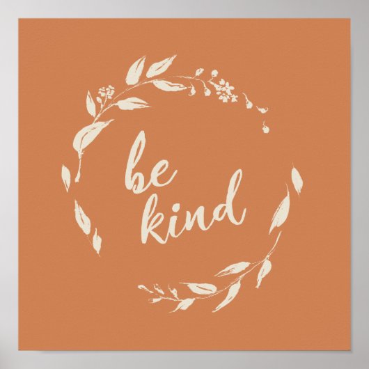 Wees Inspirerend Citaat Terracotta Wreatta Poster (Voorkant)