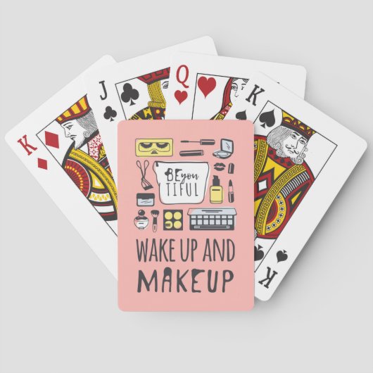Wees je aardig | Wakker worden en make-up Pokerkaarten (Achterkant)