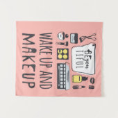 Wees je aardig | Wakker worden en make-up Wandkleed (Voorkant (horizontaal))