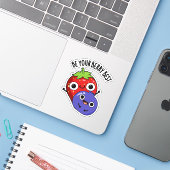 Wees je beste grappige fruitwoordje sticker (Laptop met iPhone)
