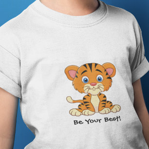 "Wees je beste!" Tiger Cartoon Aanpassen T-shirt