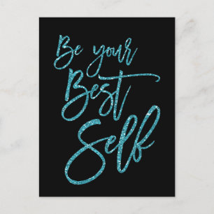 Wees je beste zelf Motivatie offerte zwart Briefkaart