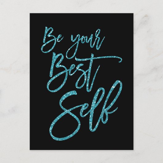 Wees je beste zelf Motivatie offerte zwart Briefkaart (Voorkant)