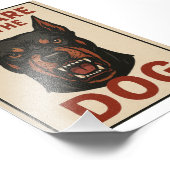 Wees je bewust van de hond foto afdruk (Hoek)