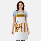 Wees je culinaire beste, speelse honingbij elegant schort (Gedragen)